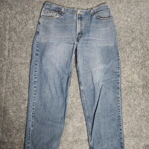 Levis 505‎ Jeans Men 42x32 Blue Light Wash Denim Relaxed Fit Straight Leg Casual